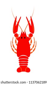 Crayfish icon. Red river lobster, langoustine or crustacean delicacies isolated on white background. Seafood design. Vector illustration