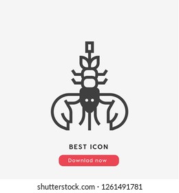 Crayfish icon vector. Crayfish symbol. Crab icon vector. friendship symbol. Linear style sign for mobile concept and web design. Marine crab symbol logo illustration. vector graphics - Vector.