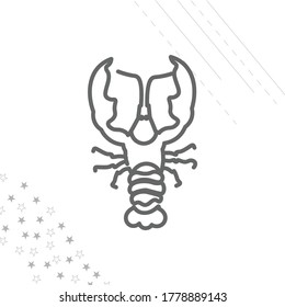 Crayfish isolated line icon for web and mobile