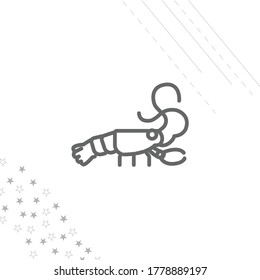 Crayfish isolated line icon for web and mobile