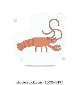 Crayfish isolated vector flat illustration on white background