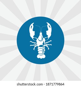 Crayfish isolated vector icon. sea animal design element