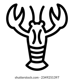 Symbol der Krebse-Linie. Kreuz-Vektorgrafik einzeln auf Weiß. Hummer-Rahmenstil für und App.