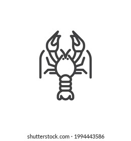 Crayfish line icon. linear style sign for mobile concept and web design. Crayfish seafood outline vector icon. Symbol, logo illustration. Vector graphics