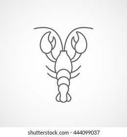 Crayfish Line Icon On White Background