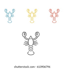 Crayfish. Line icon. Vector sign.