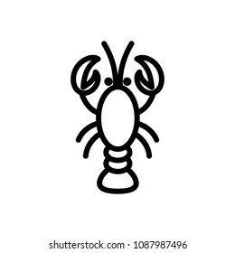 crayfish line vector icon