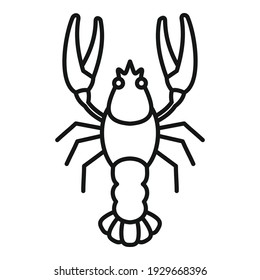 Crayfish lobster icon. Outline crayfish lobster vector icon for web design isolated on white background