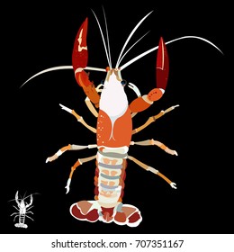 crayfish, lobster vector Drawing  