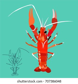 crayfish, lobster vector Drawing