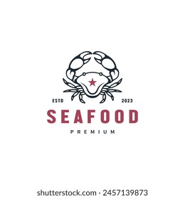 Crayfish or lobster vector illustration seafood vintage logo design