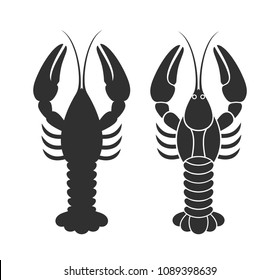 Crayfish logo. Isolated crayfish on white background