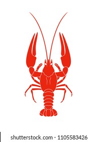 Crayfish logo. Isolated crayfish on white background