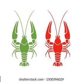 Crayfish logo. Isolated crayfish on white background