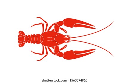 Crayfish logo. Isolated crayfish on white background