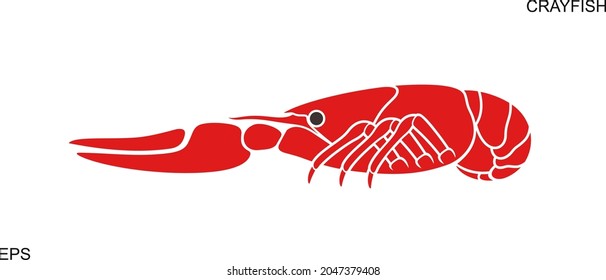 Crayfish logo. Isolated crayfish on white background