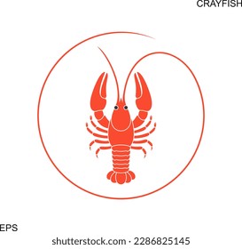 Crayfish logo. Isolated crayfish on white background