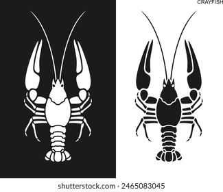 Crayfish logo. Isolated crayfish on white background