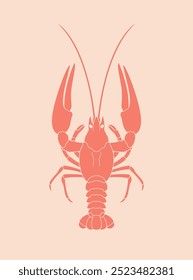 Crayfish logo. Isolated crayfish on white background