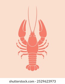 Crayfish logo. Isolated crayfish on white background