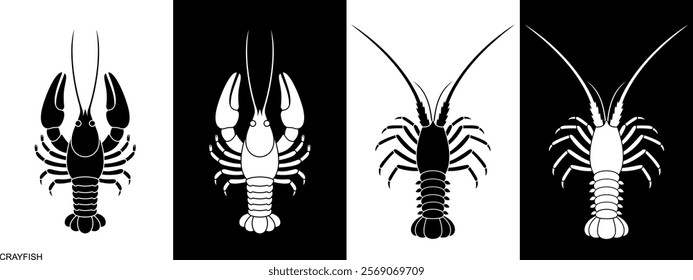 Crayfish logo. Isolated crayfish on white background