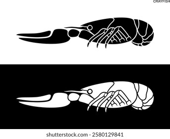 Crayfish logo. Isolated crayfish on white background