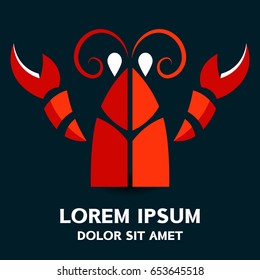 Crayfish logo . Vector illustration isolated on background .
