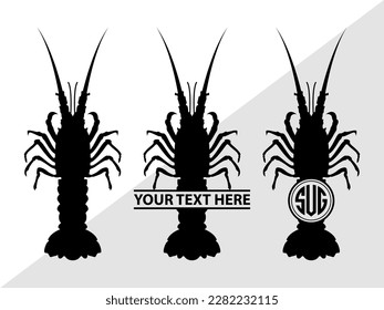 Crayfish Monogram Vector Illustration Silhouette