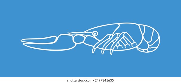 Crayfish outline. Isolated crayfish on white background