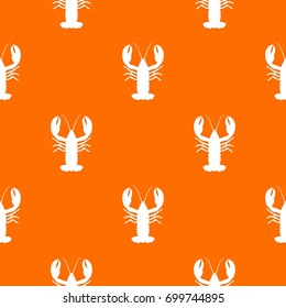 Crayfish pattern repeat seamless in orange color for any design. Vector geometric illustration