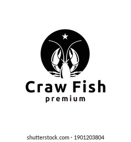 Crayfish Prawn Shrimp Lobster Claw Seafood Circular Label Logo Design Inspiration