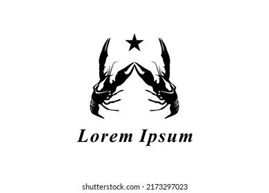 Crayfish Prawn Shrimp Lobster Claw Seafood Circular Label logo design inspiration