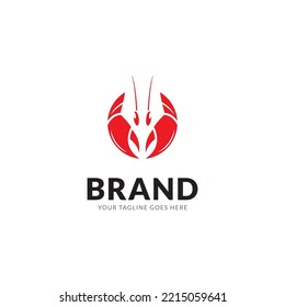 Crayfish Prawn Shrimp Lobster Claw Seafood Circular Label logo design inspiration.