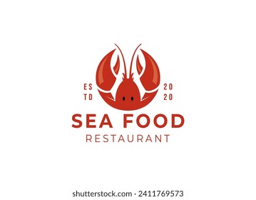 Crayfish Prawn Shrimp Lobster Claw Seafood Circular Label logo design inspiration