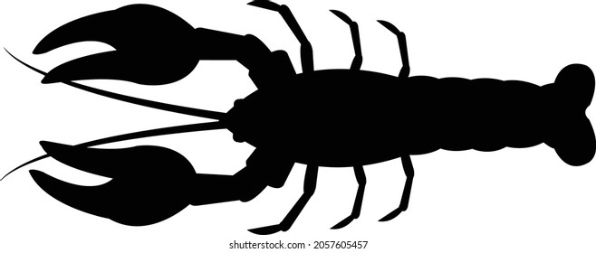 Crayfish silhouette vector art and illustration