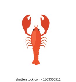 crayfish simple clip art vector illustration