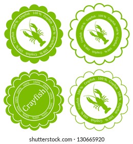 Crayfish vector background label stamp green ecology concept