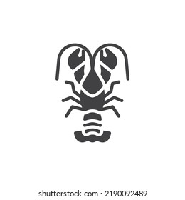 Crayfish vector icon. filled flat sign for mobile concept and web design. Crayfish lobster glyph icon. Symbol, logo illustration. Vector graphics