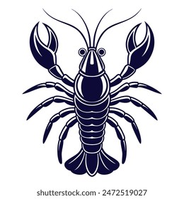 Crayfish. Vector illustration on white background.