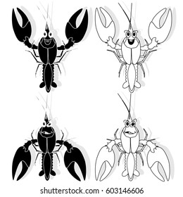 crayfish vector isolated white background