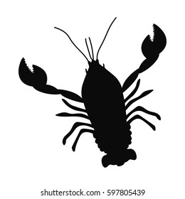 Crayfish vector silhouette
