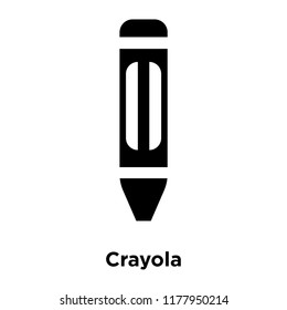 Crayola icon vector isolated on white background, logo concept of Crayola sign on transparent background, filled black symbol