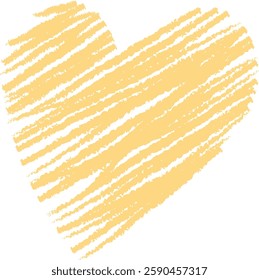 Crayon Abstract Scribble Heart Vector Illustration