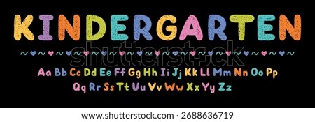 Crayon alphabet doodle set. Chalk pencil font, school wax kid letters in sketch style. Hand drawn vector illustration isolated on black background.