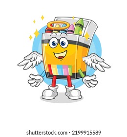 the crayon angel with wings vector. cartoon character