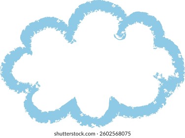 Crayon Art Cloud Vector Illustration