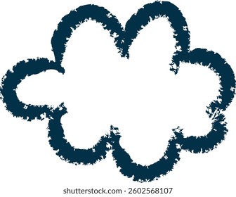 Crayon Art Cloud Vector Illustration