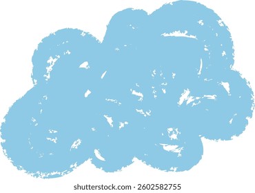 Crayon Art Cloud Vector Illustration