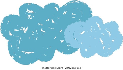 Crayon Art Clouds Vector Illustration