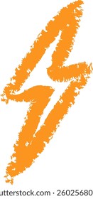 Crayon Art Thunderbolt Vector Illustration